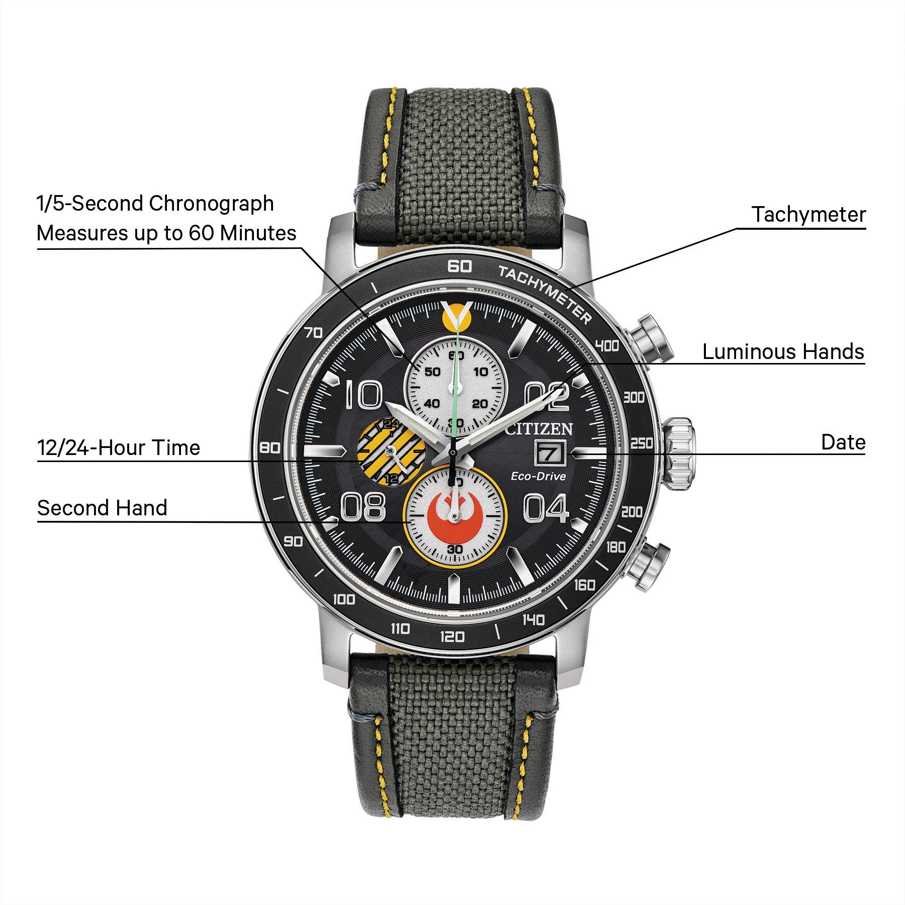 Luke Skywalker Black Dial CORDURA® Strap CA0646-04W | CITIZEN